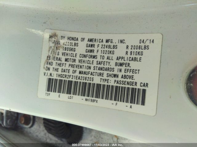 Photo 8 VIN: 1HGCR2F31EA206205 - HONDA ACCORD SEDAN 