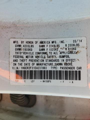 Photo 12 VIN: 1HGCR2F31EA237860 - HONDA ACCORD LX 