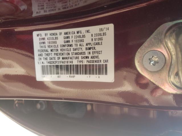 Photo 9 VIN: 1HGCR2F31FA016146 - HONDA ACCORD LX 