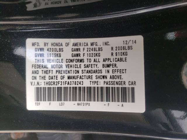 Photo 9 VIN: 1HGCR2F31FA078243 - HONDA ACCORD LX 