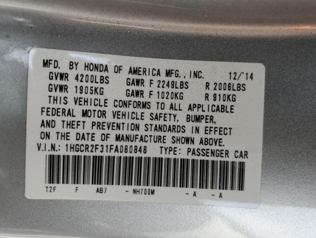 Photo 12 VIN: 1HGCR2F31FA080848 - HONDA ACCORD LX 