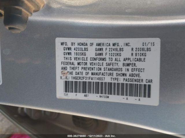 Photo 8 VIN: 1HGCR2F31FA114657 - HONDA ACCORD 