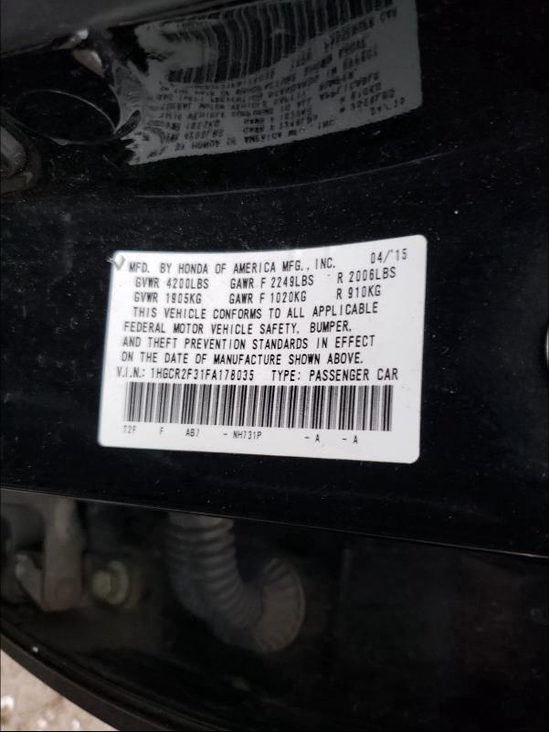 Photo 9 VIN: 1HGCR2F31FA178035 - HONDA ACCORD LX 