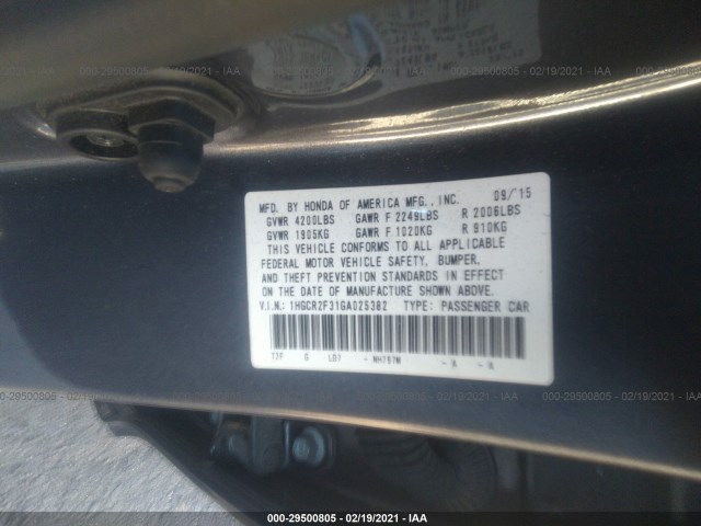 Photo 8 VIN: 1HGCR2F31GA025382 - HONDA ACCORD SEDAN 