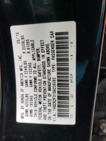 Photo 11 VIN: 1HGCR2F31GA238090 - HONDA ACCORD 