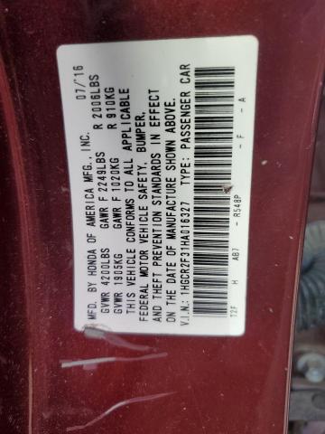 Photo 11 VIN: 1HGCR2F31HA016327 - HONDA ACCORD LX 