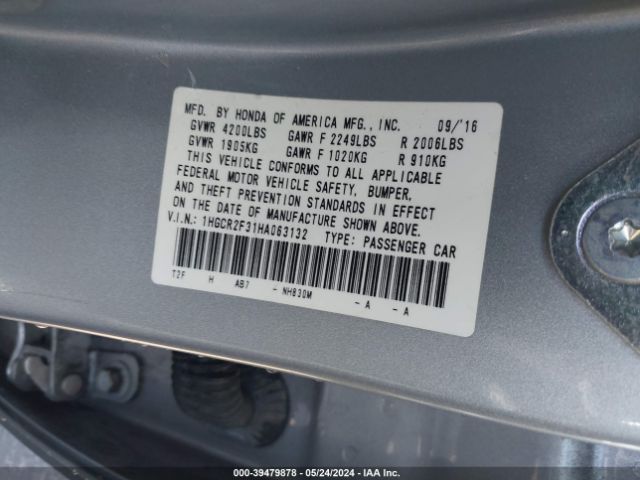 Photo 8 VIN: 1HGCR2F31HA063132 - HONDA ACCORD 