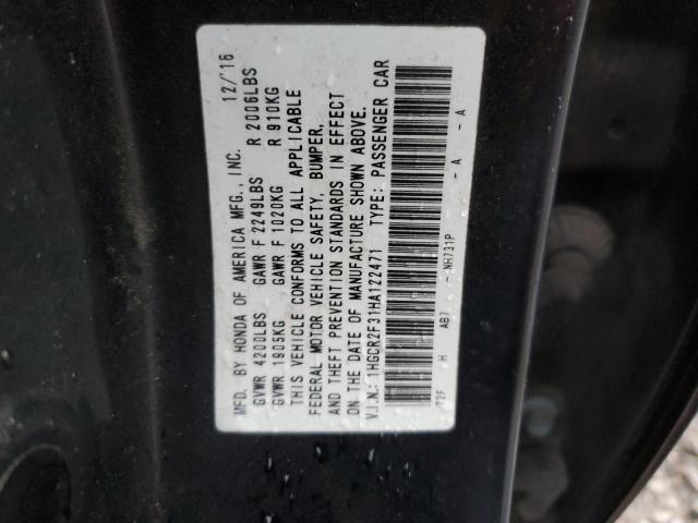 Photo 11 VIN: 1HGCR2F31HA122471 - HONDA ACCORD LX 