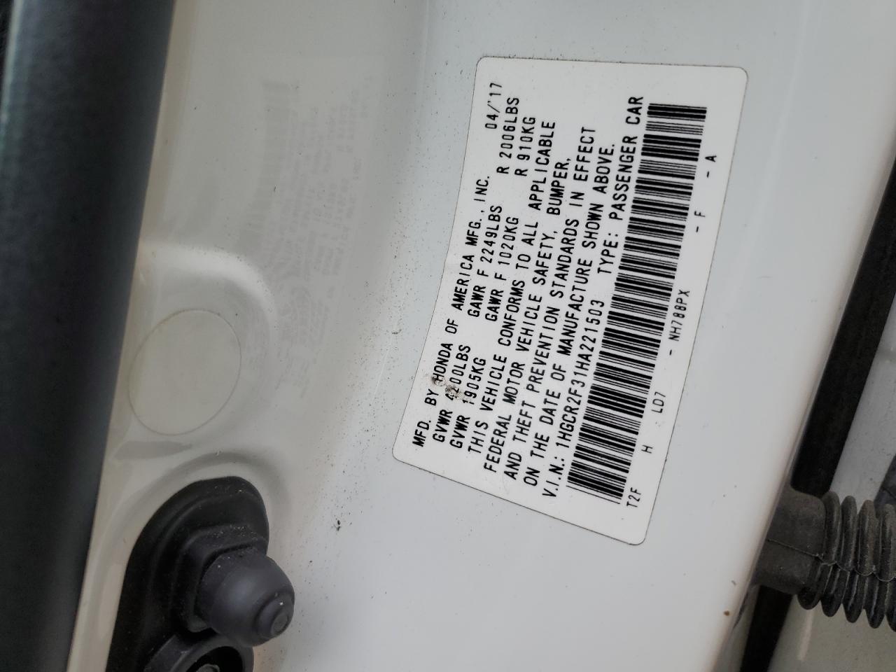 Photo 11 VIN: 1HGCR2F31HA221503 - HONDA ACCORD 