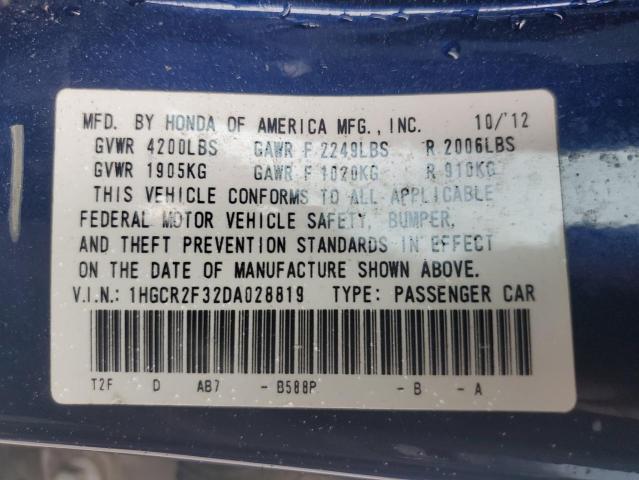 Photo 11 VIN: 1HGCR2F32DA028819 - HONDA ACCORD 