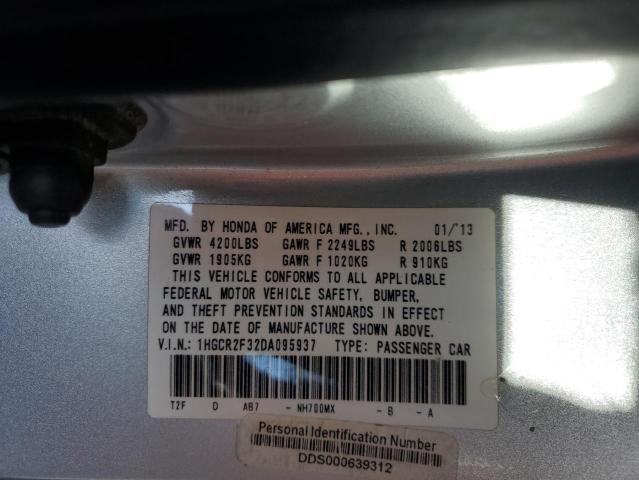 Photo 9 VIN: 1HGCR2F32DA095937 - HONDA ACCORD LX 