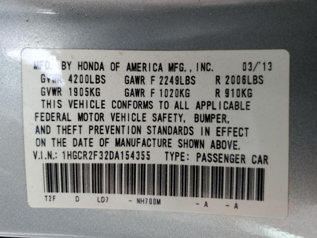 Photo 11 VIN: 1HGCR2F32DA154355 - HONDA ACCORD LX 