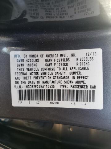 Photo 9 VIN: 1HGCR2F32EA110535 - HONDA ACCORD LX 