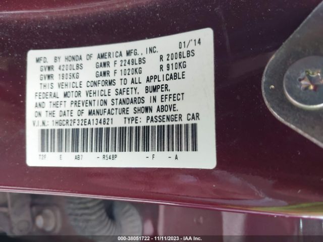 Photo 8 VIN: 1HGCR2F32EA134821 - HONDA ACCORD 