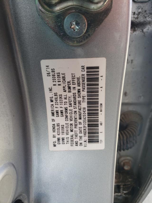 Photo 9 VIN: 1HGCR2F32EA250438 - HONDA ACCORD LX 