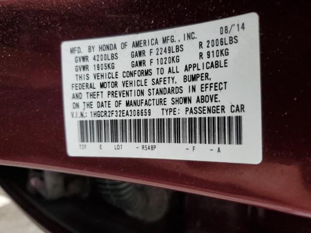 Photo 11 VIN: 1HGCR2F32EA308659 - HONDA ACCORD LX 