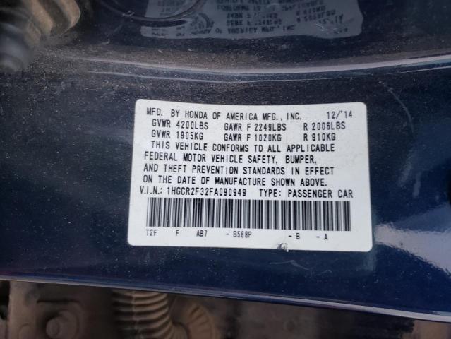 Photo 9 VIN: 1HGCR2F32FA090949 - HONDA ACCORD LX 