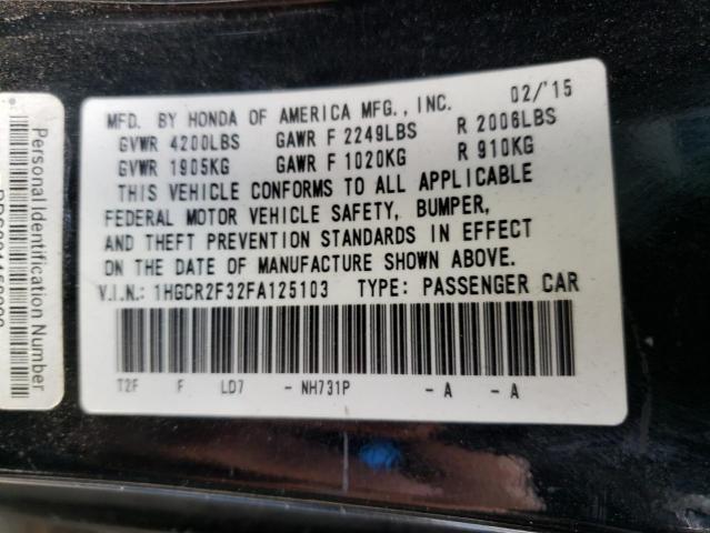 Photo 12 VIN: 1HGCR2F32FA125103 - HONDA ACCORD LX 