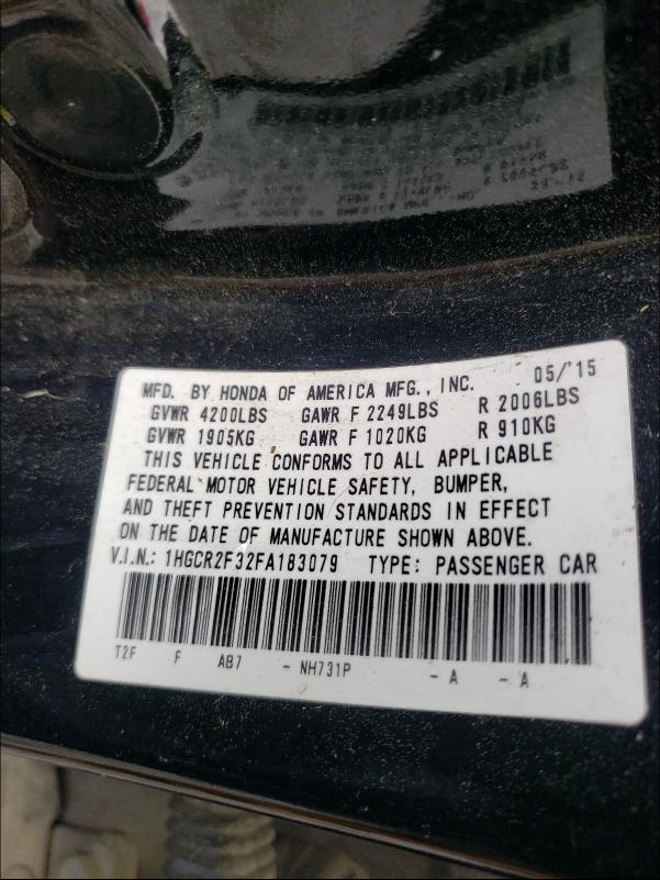 Photo 9 VIN: 1HGCR2F32FA183079 - HONDA ACCORD LX 