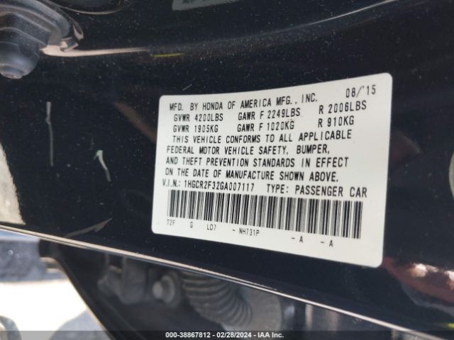 Photo 8 VIN: 1HGCR2F32GA007117 - HONDA ACCORD 