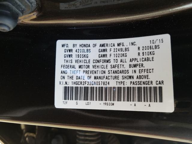 Photo 9 VIN: 1HGCR2F32GA057824 - HONDA ACCORD LX 