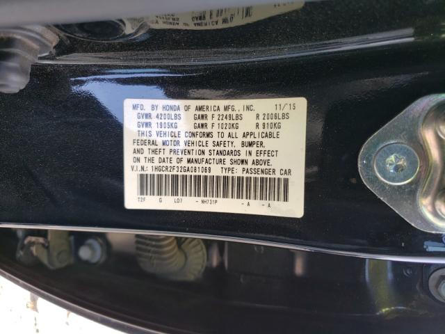 Photo 9 VIN: 1HGCR2F32GA081069 - HONDA ACCORD LX 