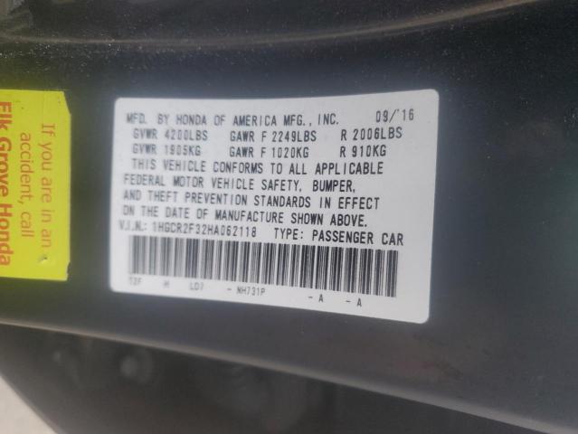 Photo 12 VIN: 1HGCR2F32HA062118 - HONDA ACCORD LX 