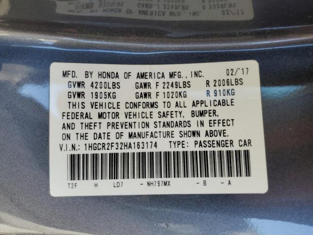 Photo 11 VIN: 1HGCR2F32HA163174 - HONDA ACCORD 