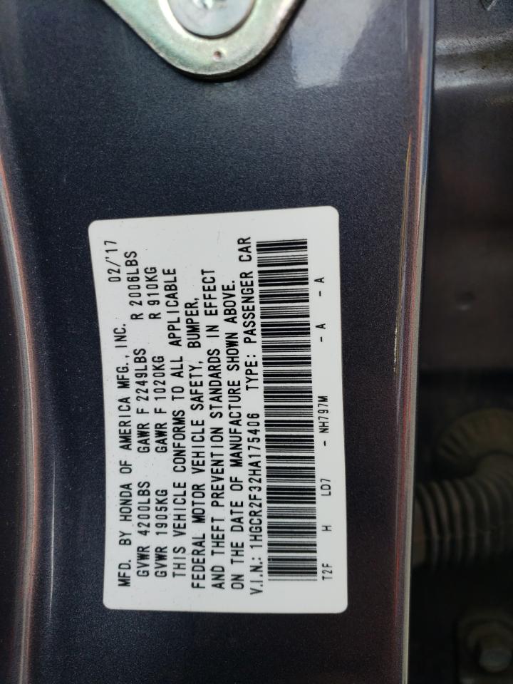 Photo 11 VIN: 1HGCR2F32HA175406 - HONDA ACCORD 