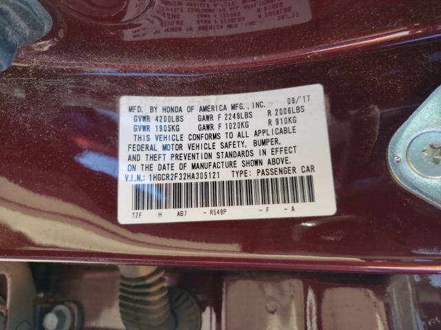 Photo 9 VIN: 1HGCR2F32HA305121 - HONDA ACCORD LX 