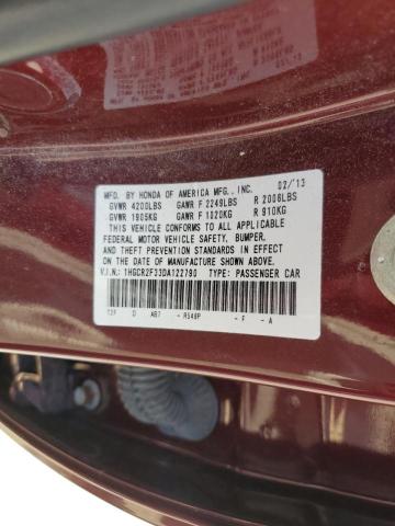 Photo 9 VIN: 1HGCR2F33DA122790 - HONDA ACCORD LX 