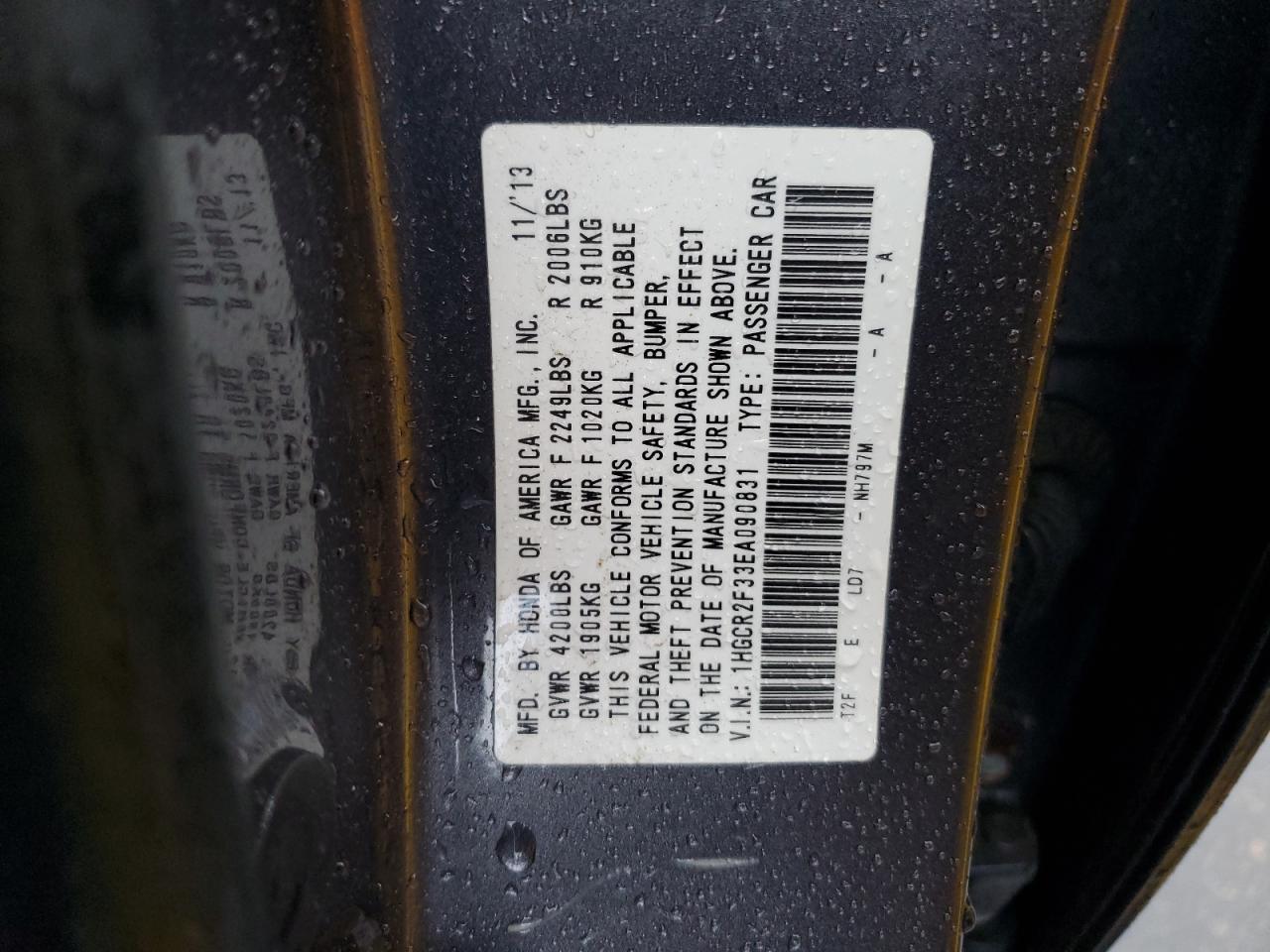 Photo 11 VIN: 1HGCR2F33EA090831 - HONDA ACCORD 