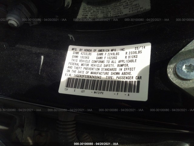 Photo 8 VIN: 1HGCR2F33EA242042 - HONDA ACCORD SEDAN 