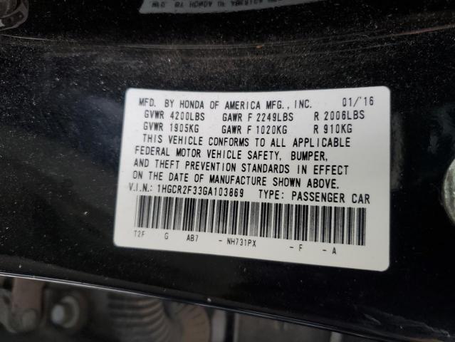 Photo 11 VIN: 1HGCR2F33GA103869 - HONDA ACCORD LX 