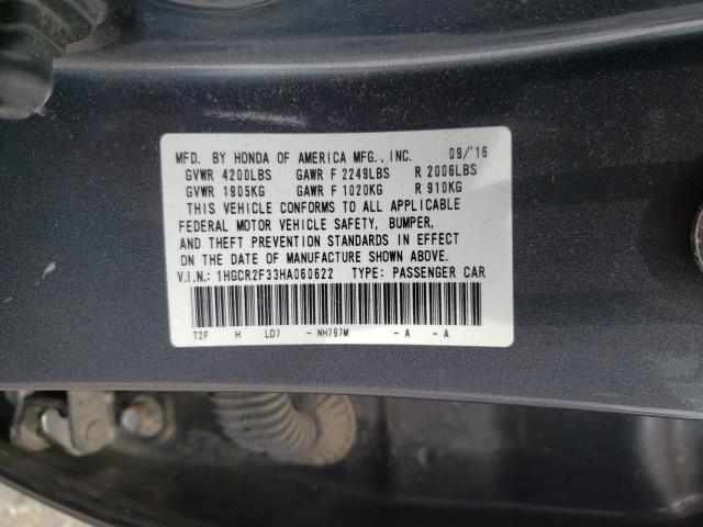 Photo 9 VIN: 1HGCR2F33HA060622 - HONDA ACCORD LX 