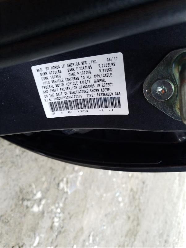 Photo 9 VIN: 1HGCR2F33HA222376 - HONDA ACCORD LX 