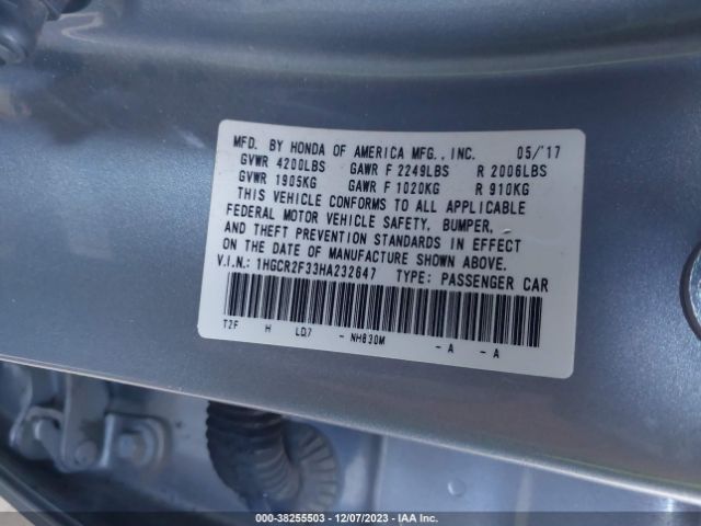 Photo 8 VIN: 1HGCR2F33HA232647 - HONDA ACCORD 