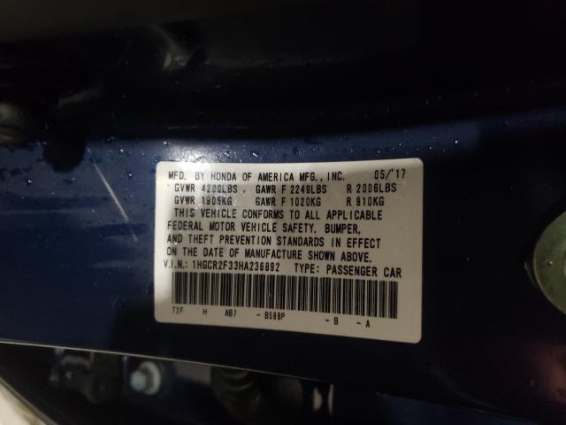 Photo 9 VIN: 1HGCR2F33HA236892 - HONDA ACCORD LX 