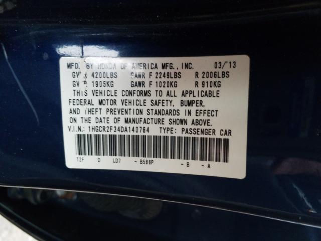 Photo 9 VIN: 1HGCR2F34DA140764 - HONDA ACCORD LX 