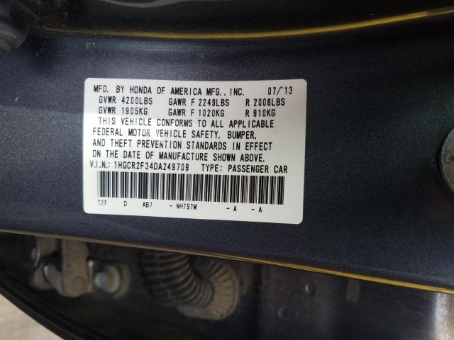 Photo 9 VIN: 1HGCR2F34DA249709 - HONDA ACCORD LX 