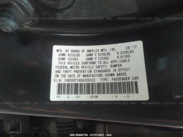 Photo 8 VIN: 1HGCR2F34DA269555 - HONDA ACCORD SDN 