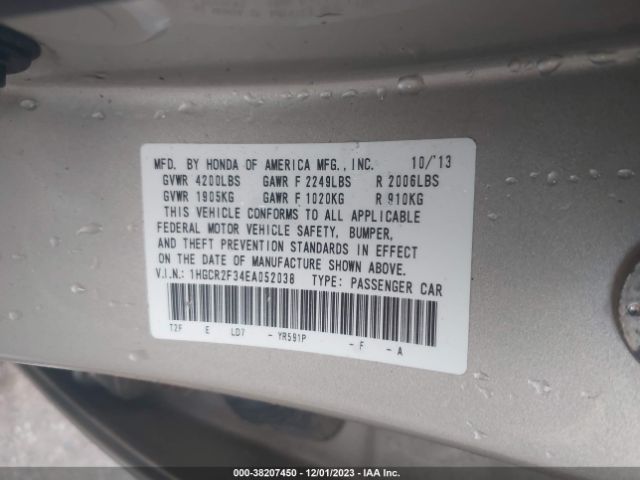 Photo 8 VIN: 1HGCR2F34EA052038 - HONDA ACCORD 