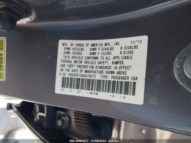 Photo 8 VIN: 1HGCR2F34EA078073 - HONDA ACCORD 