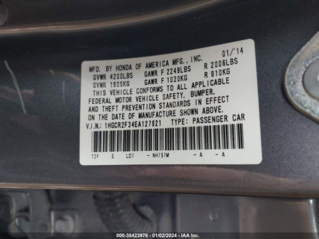 Photo 8 VIN: 1HGCR2F34EA127921 - HONDA ACCORD 