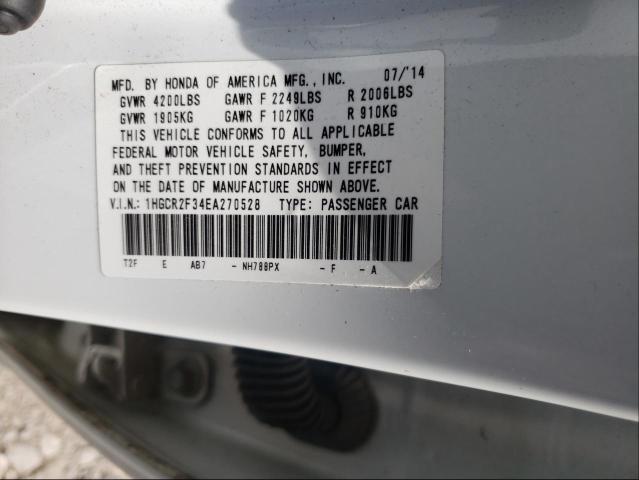 Photo 9 VIN: 1HGCR2F34EA270528 - HONDA ACCORD LX 