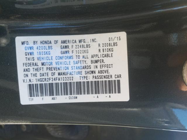 Photo 9 VIN: 1HGCR2F34FA103202 - HONDA ACCORD LX 