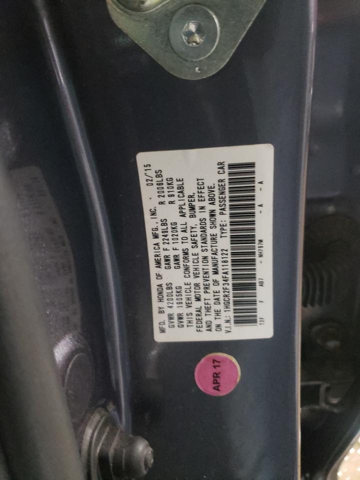 Photo 11 VIN: 1HGCR2F34FA118122 - HONDA ACCORD 