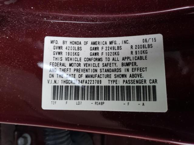 Photo 11 VIN: 1HGCR2F34FA223789 - HONDA ACCORD LX 