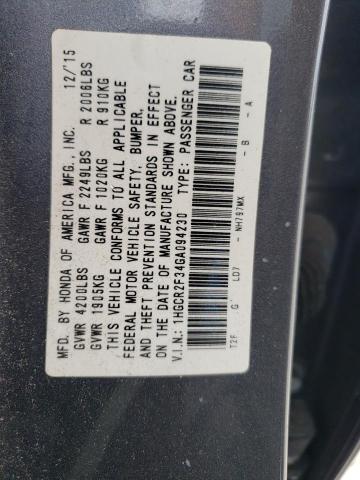 Photo 12 VIN: 1HGCR2F34GA094230 - HONDA ACCORD 