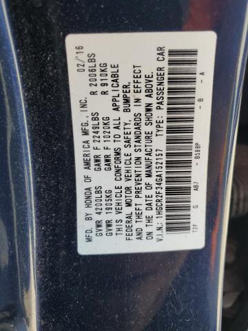 Photo 11 VIN: 1HGCR2F34GA152157 - HONDA ACCORD LX 